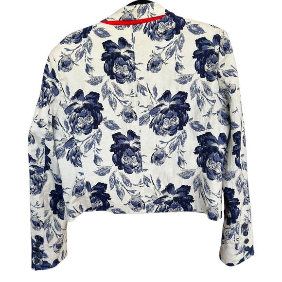 NWT Eva Mendes New York & Co. White + Blue Floral A-Line Dress + Blazer Size 16 - Picture 11 of 11